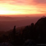 Sonnenuntergang auf der Schrammsteinaussicht