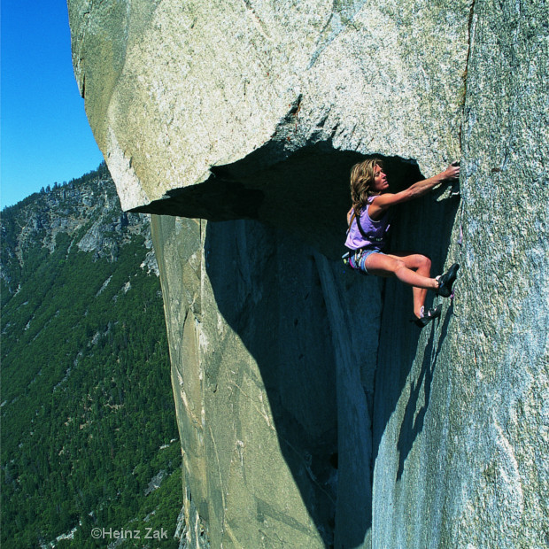Lynn Hill klettert die Nose, Foto von Heinz Zak