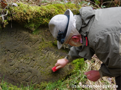 Felsinschrift am Krippenbach