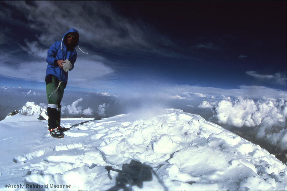 Reinhold Messner auf dem Gipfel des Nanga Parbat, 1978