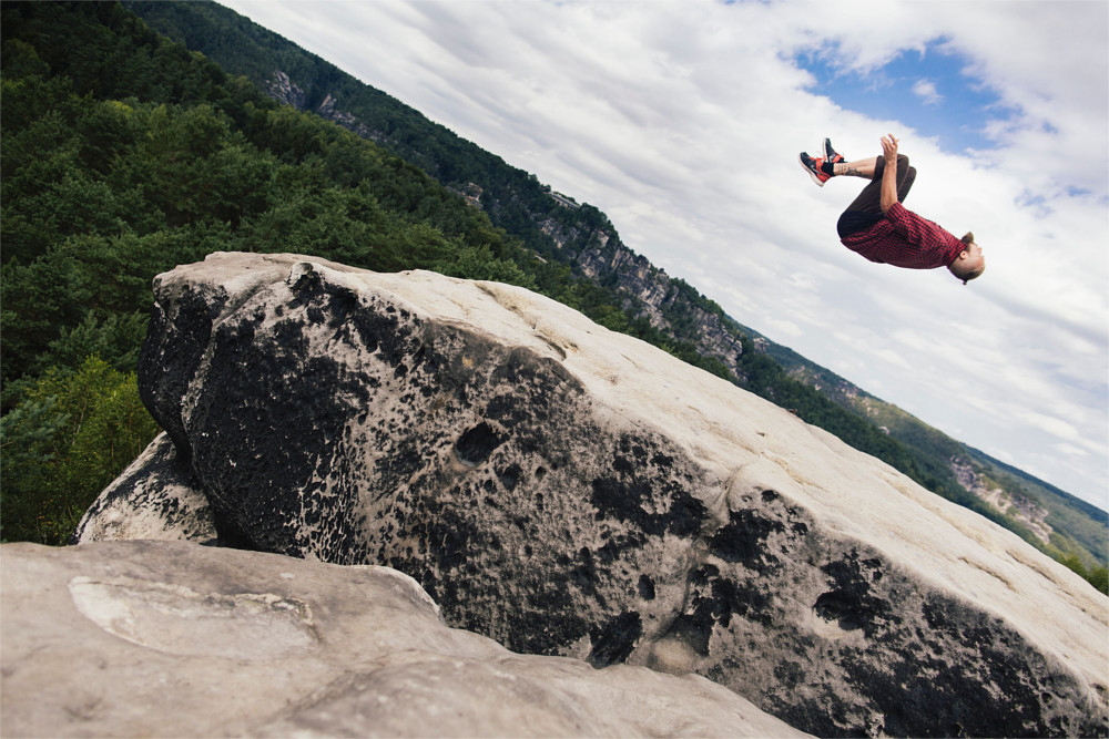 Breakdancer auf dem Gipfel der Nonne