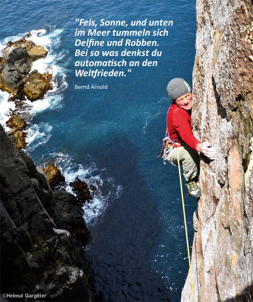 Kletterer Bernd Arnold, Felsen im Meer, Totem Pole